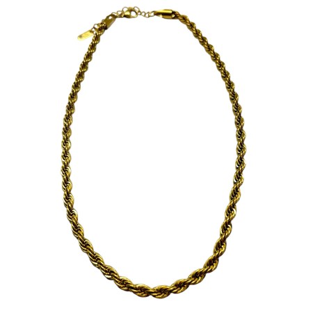 necklace steel gold twisted